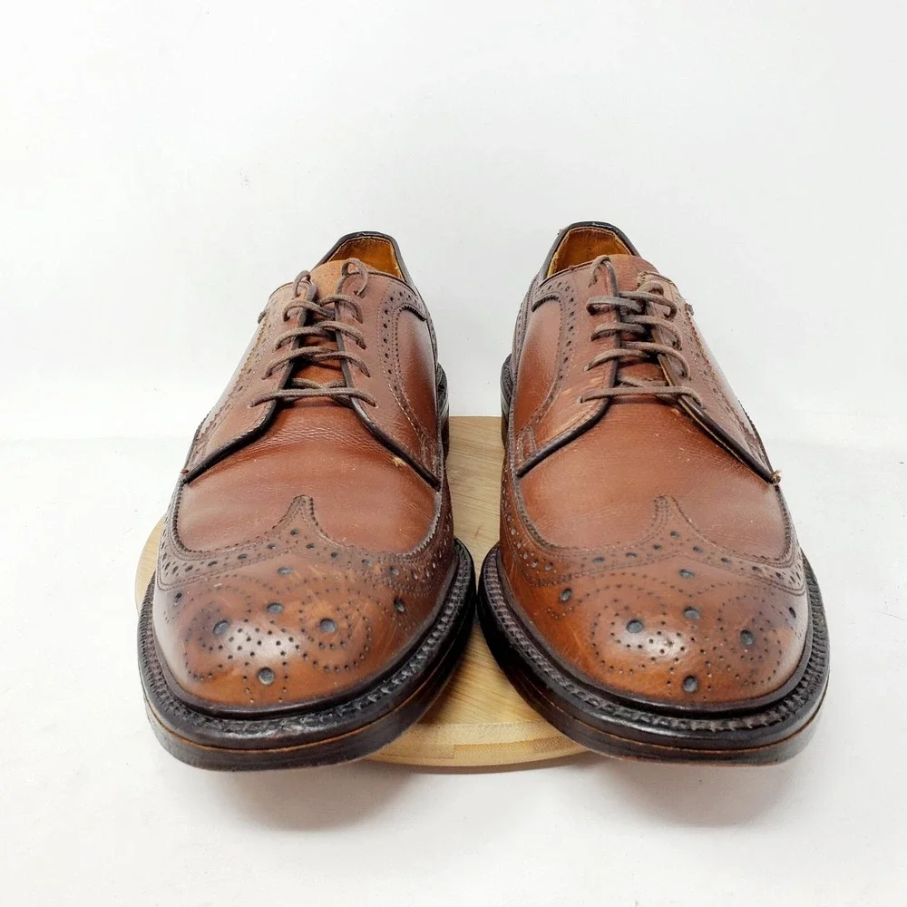 Keith Highlander Shoes Mens 10 Brown‎ Leather Wingtip Longwing Full Brogue Derby